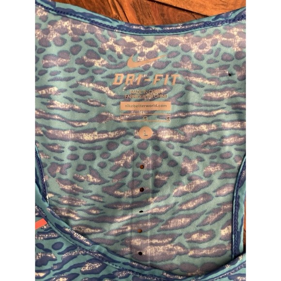Nike Dri-FIT Tank Top Racerback‎ Animal Print Athletic Sleeveless Large - Picture 6 of 9
